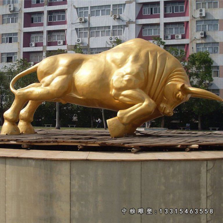 大型铜雕动物牛雕塑 开荒牛 华尔街牛 黄铜铸造 定制多种样式 5279293