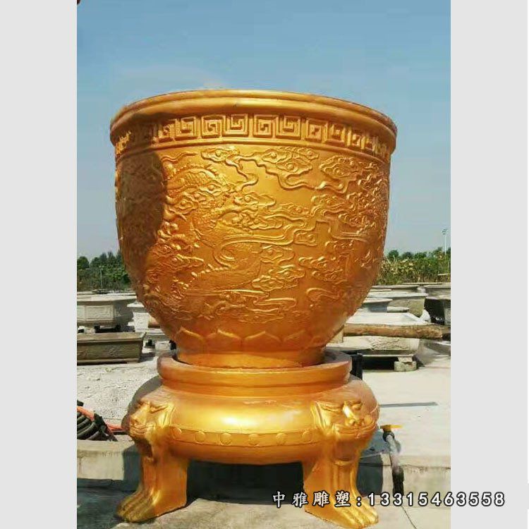 铜缸纯铜大水缸花纹缸养荷花铸铜虎头大水缸铸铁大缸庭院摆件定制60569