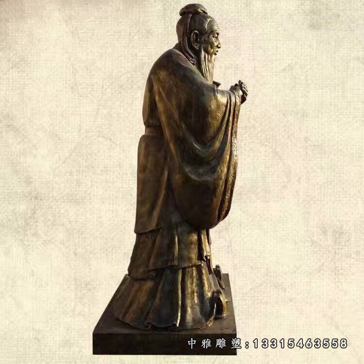 玻璃钢仿铜孔子行教像 校园古代名人孔子雕塑 (4)