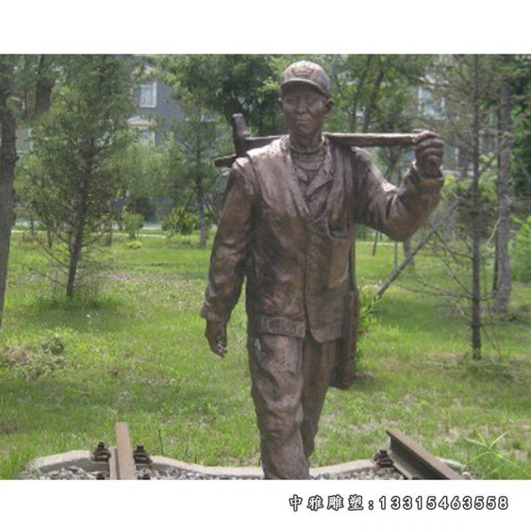 铁路工人詹天佑人物铜雕（7）