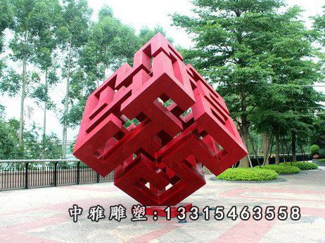 不锈钢魔方雕塑，广场不锈钢雕塑 (2)