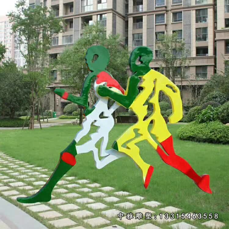 不锈钢跑步剪影人物雕塑