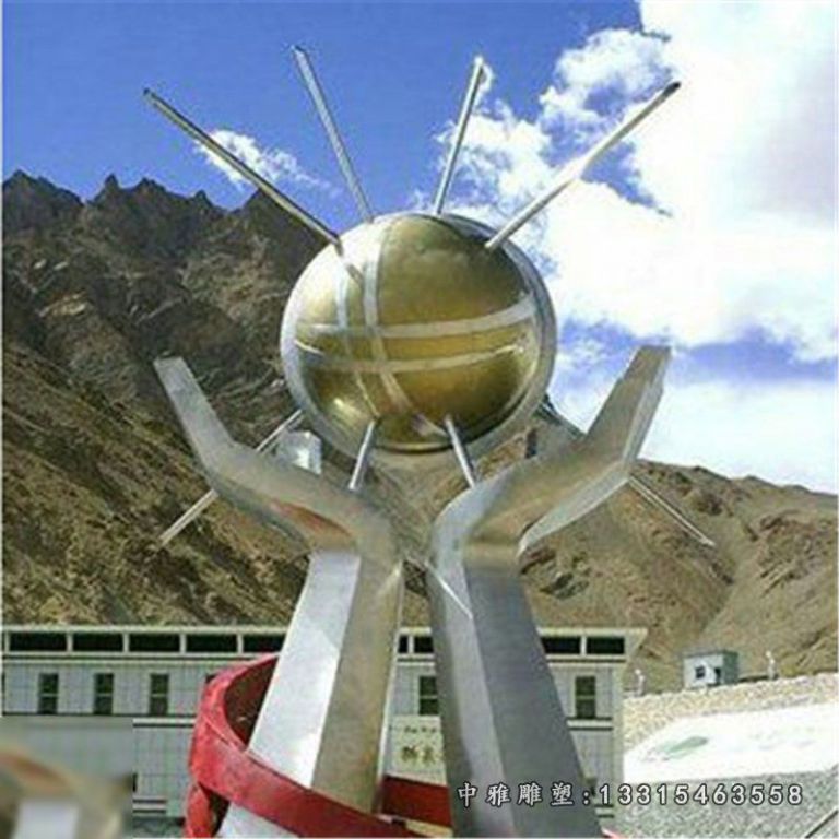 大型不锈钢景观手雕塑