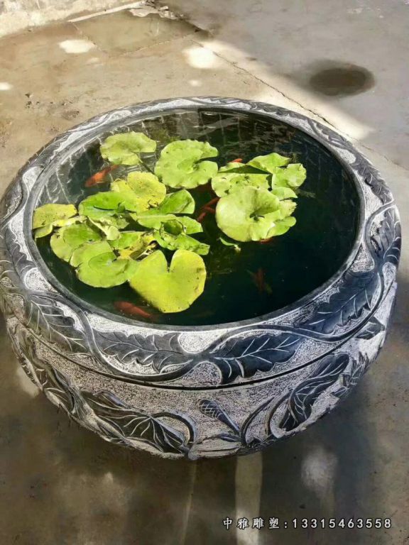 大理石荷花鱼缸花盆