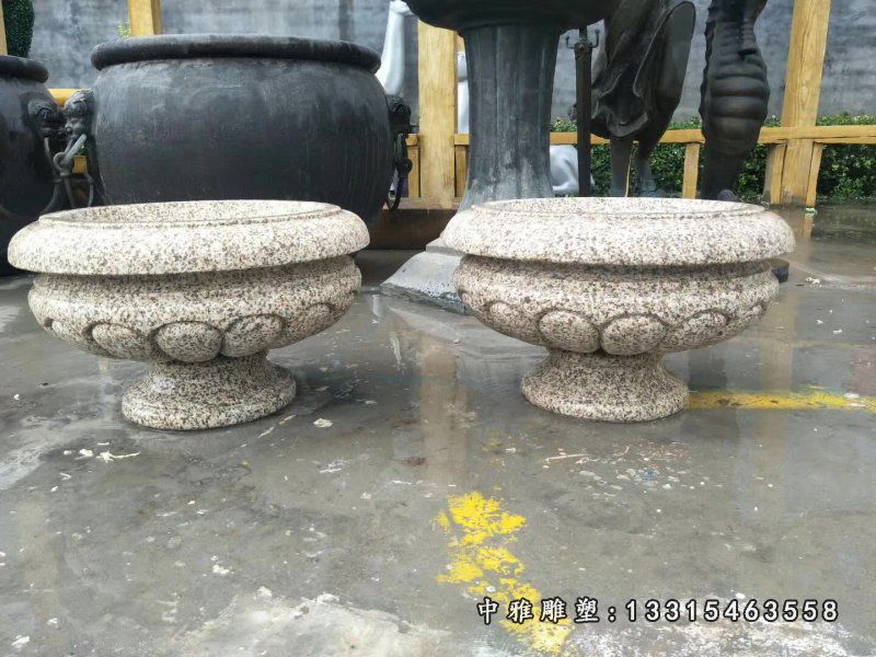 大理石花岗岩装饰花盆 (1)