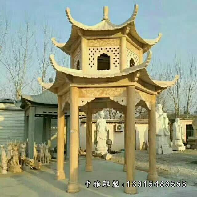 晚霞红凉亭雕塑