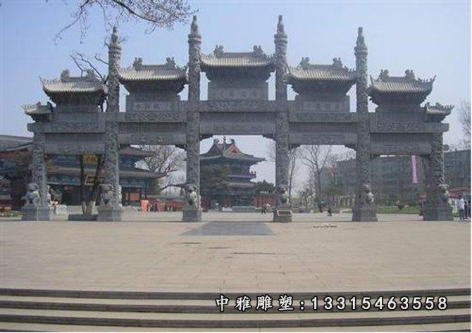 青石牌坊，五门石牌坊