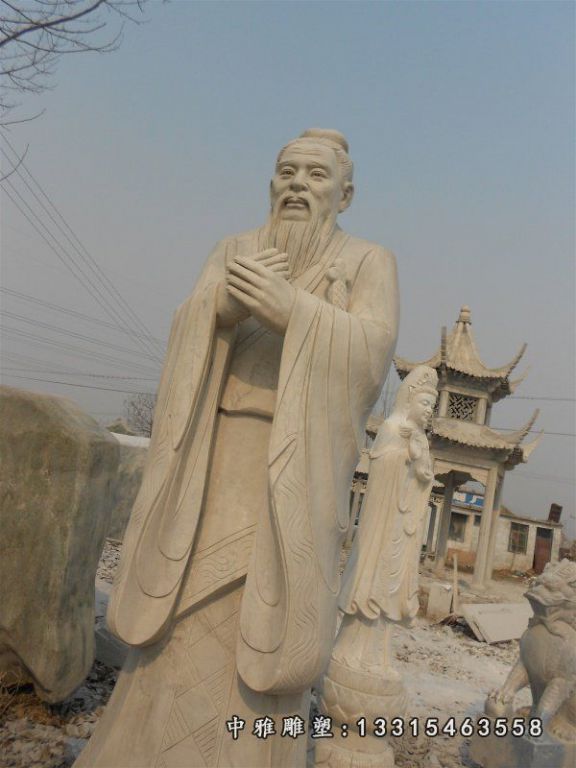 石雕孔子，名人雕塑