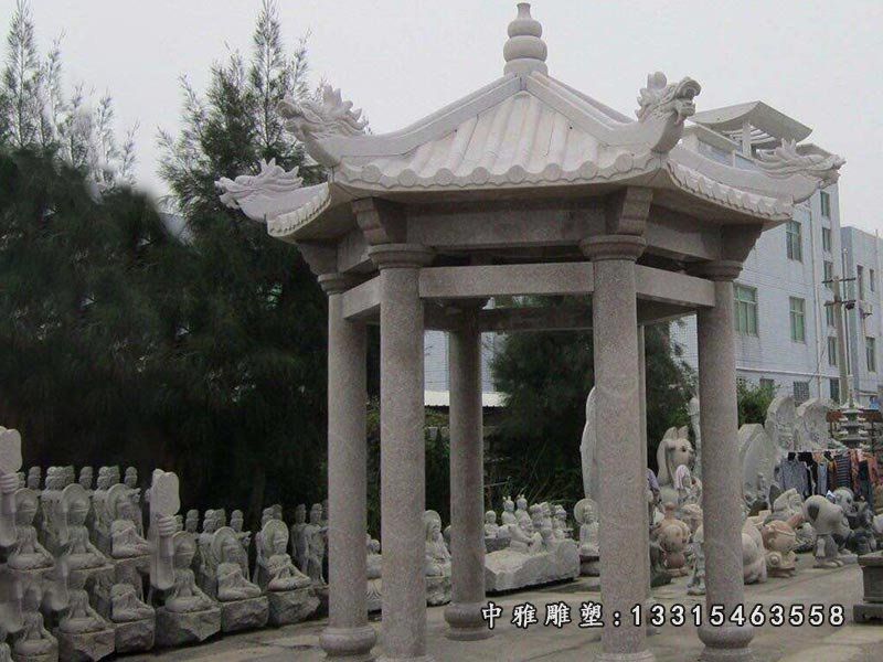 大理石凉亭雕塑，八角石凉亭雕塑