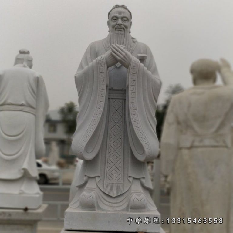 大理石孔子雕塑，广场石雕名人