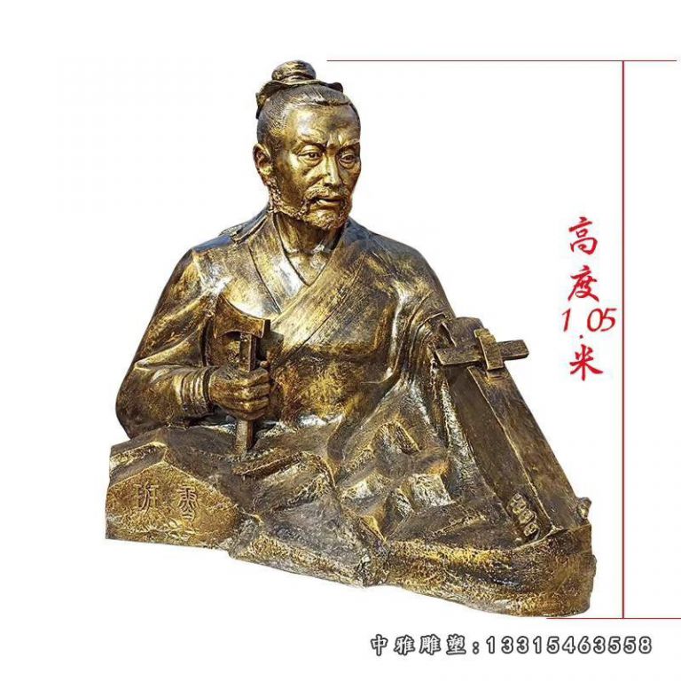 古代木匠祖师鲁班半身像铜雕