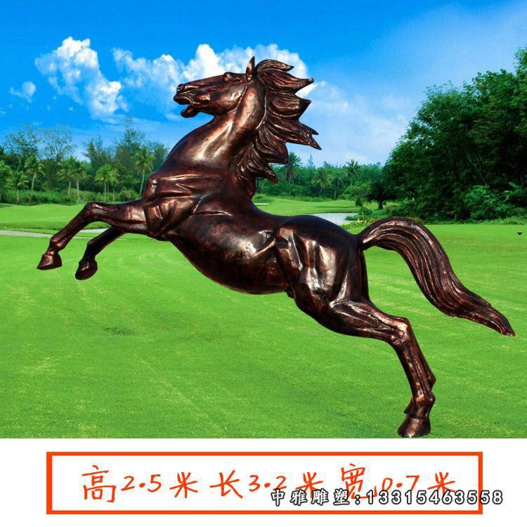 奔腾的铜雕马，园林动物雕塑 (1)