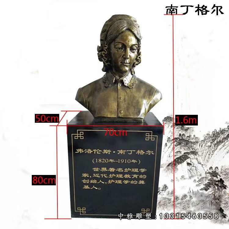 西方名人南丁格尔头像铜雕