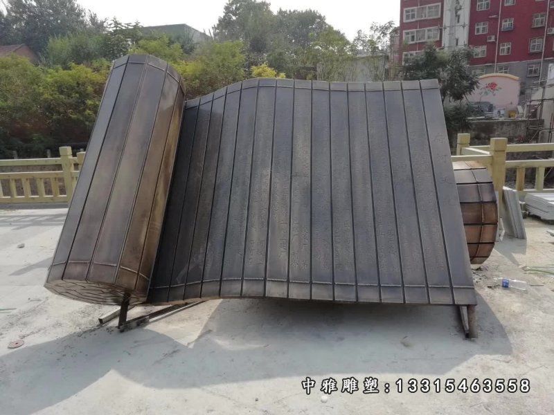 铜雕广场竹简雕塑摆件