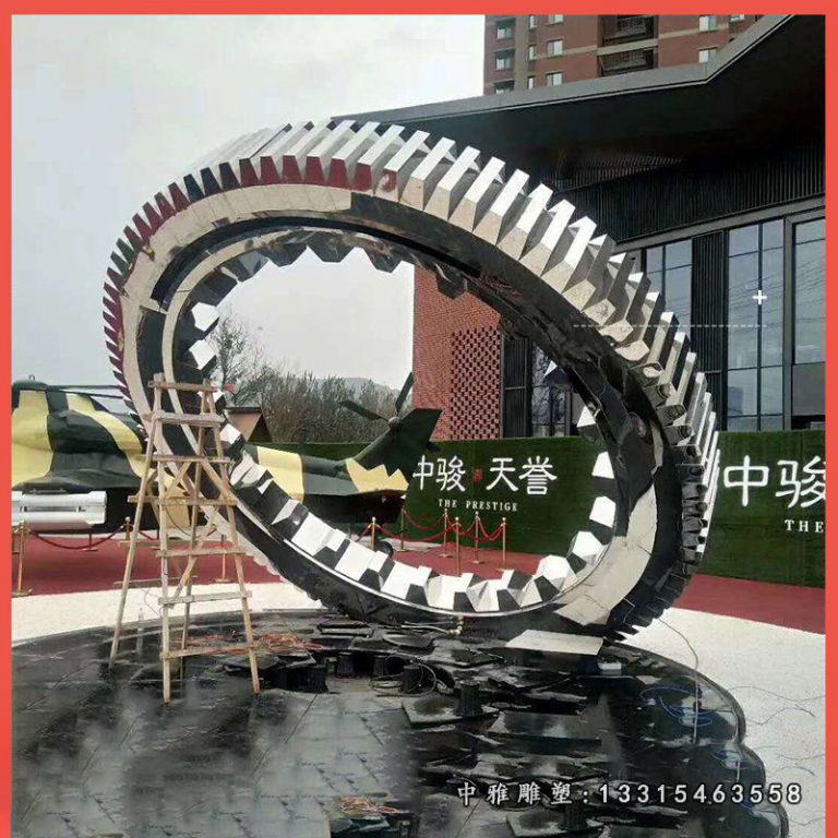 房地产抽象齿轮不锈钢雕塑