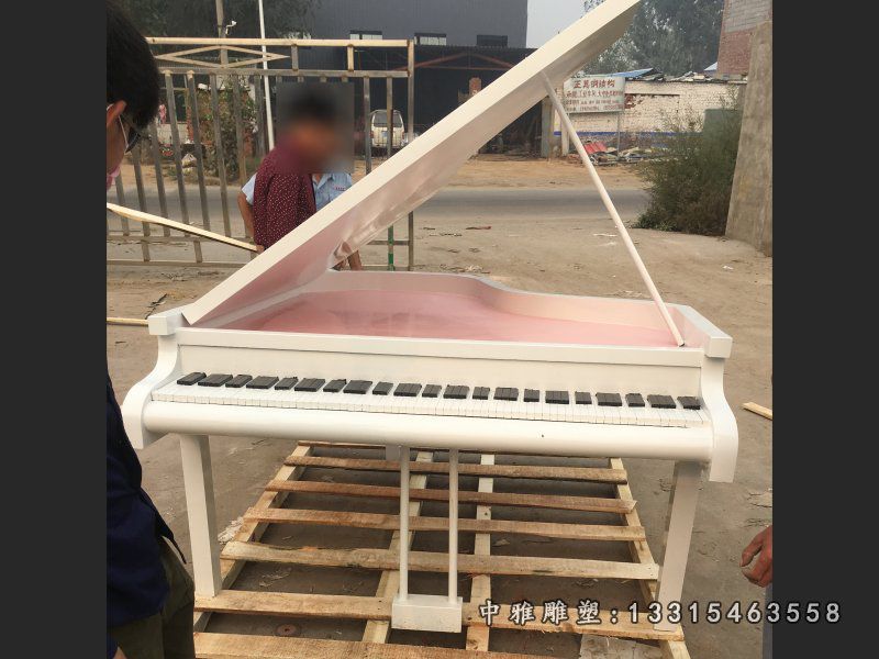 不锈钢钢琴雕塑，广场乐器雕塑 (1)