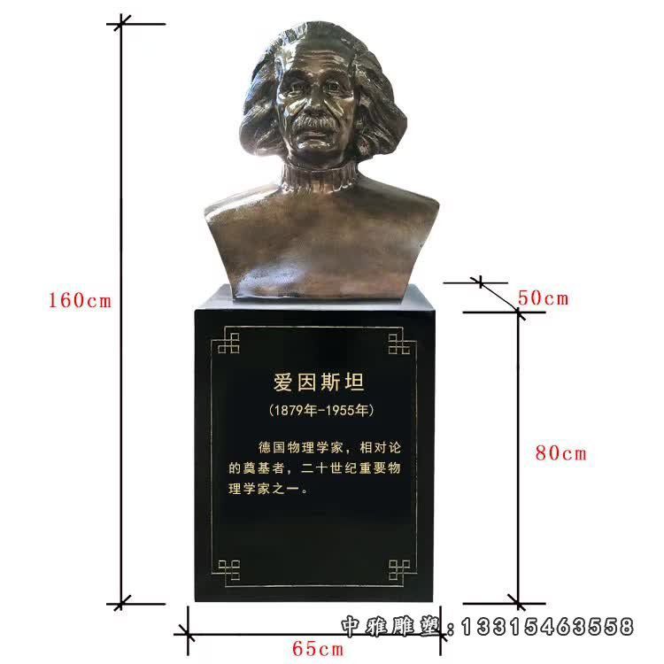 西方名人物理学家爱因斯坦头像铜雕