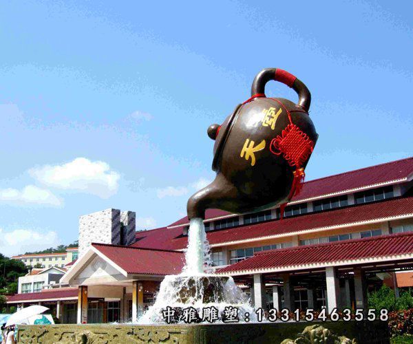 铜壶喷泉，铜壶雕塑