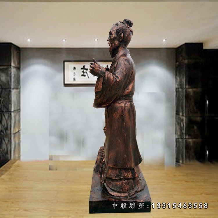酒祖杜康雕塑，玻璃钢仿铜人物雕塑 (1)