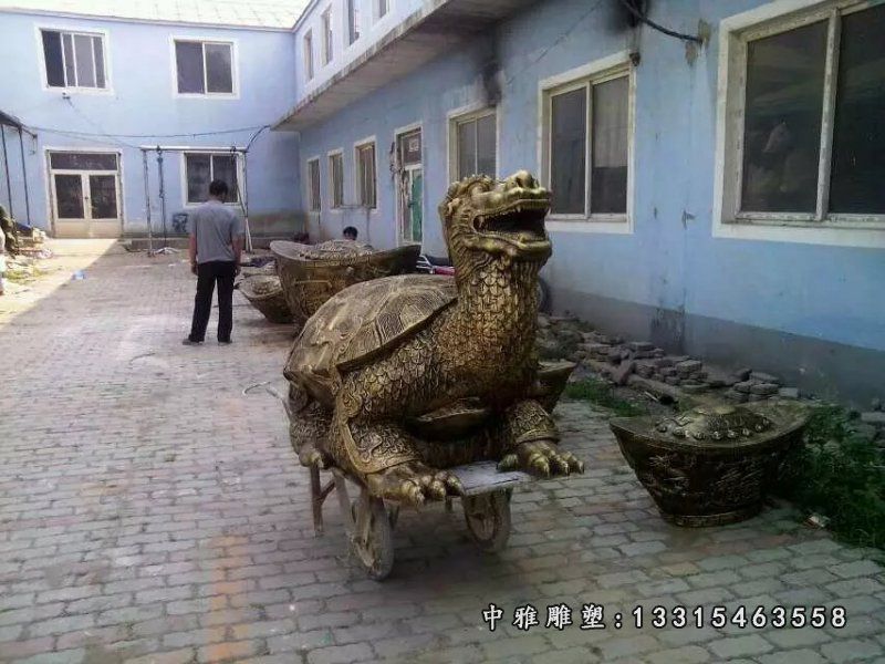 铜雕龙龟雕塑，铸铜龙龟雕塑