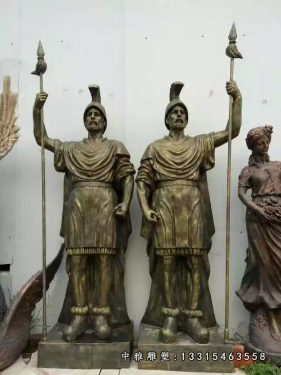 古代士兵人物铜雕