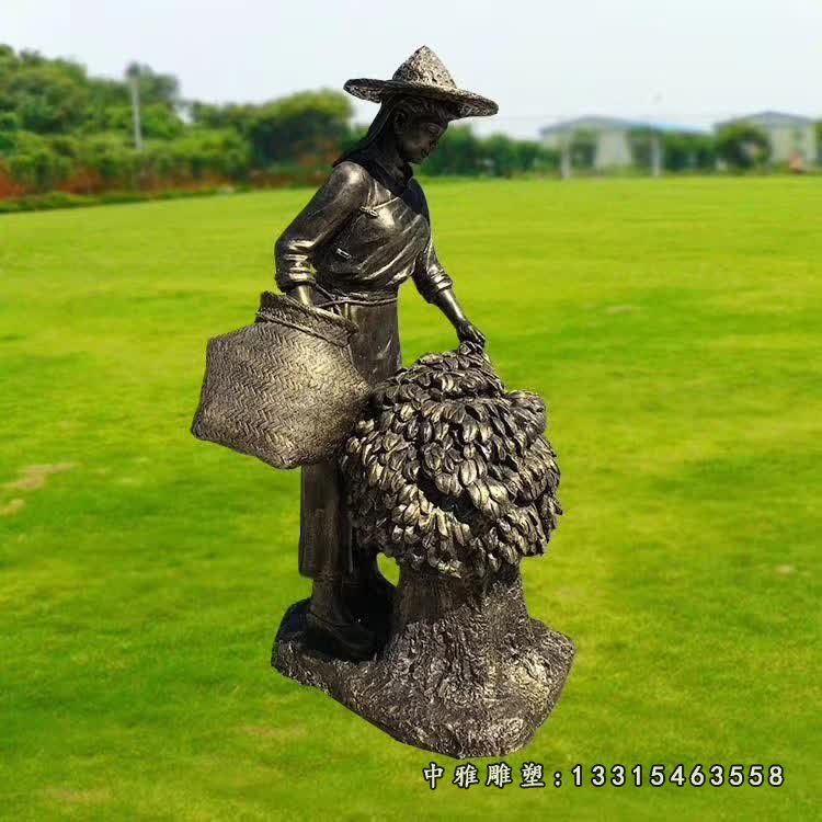 铜雕民俗茶文化人物雕像