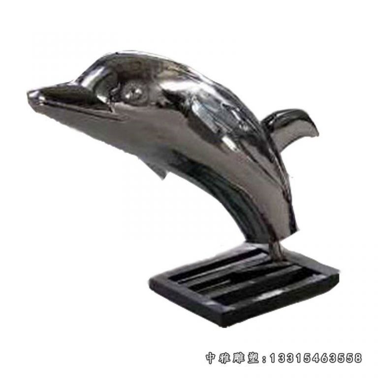 海豚动物不锈钢雕塑
