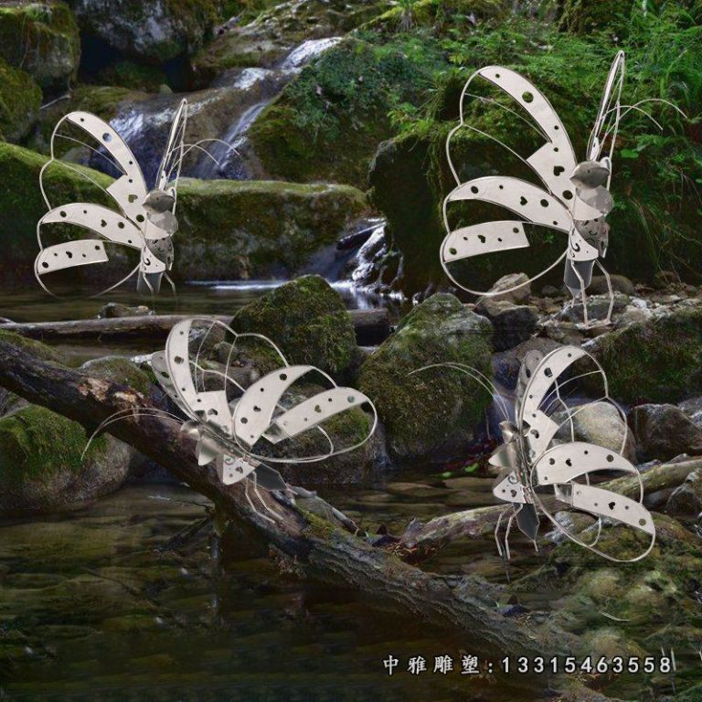 不锈钢蝴蝶镂空雕塑 (1)