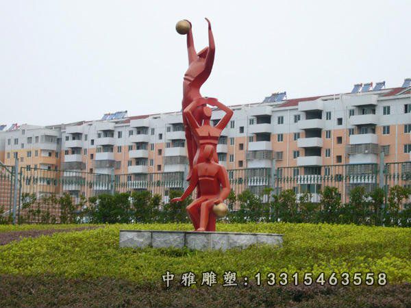 不锈钢打篮球雕塑，公园运动不锈钢雕塑