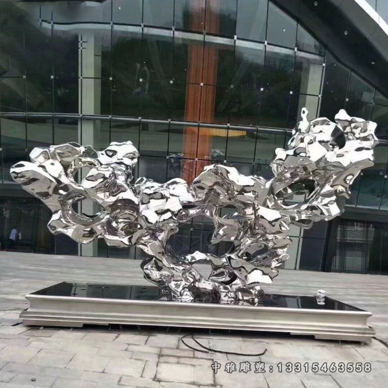 不锈钢抽象太湖石雕塑（4） - 副本