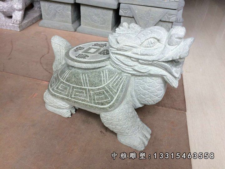 招财进宝石雕龙龟