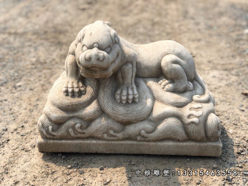 厂家生产仿古汉白玉石雕石狮摆件28391