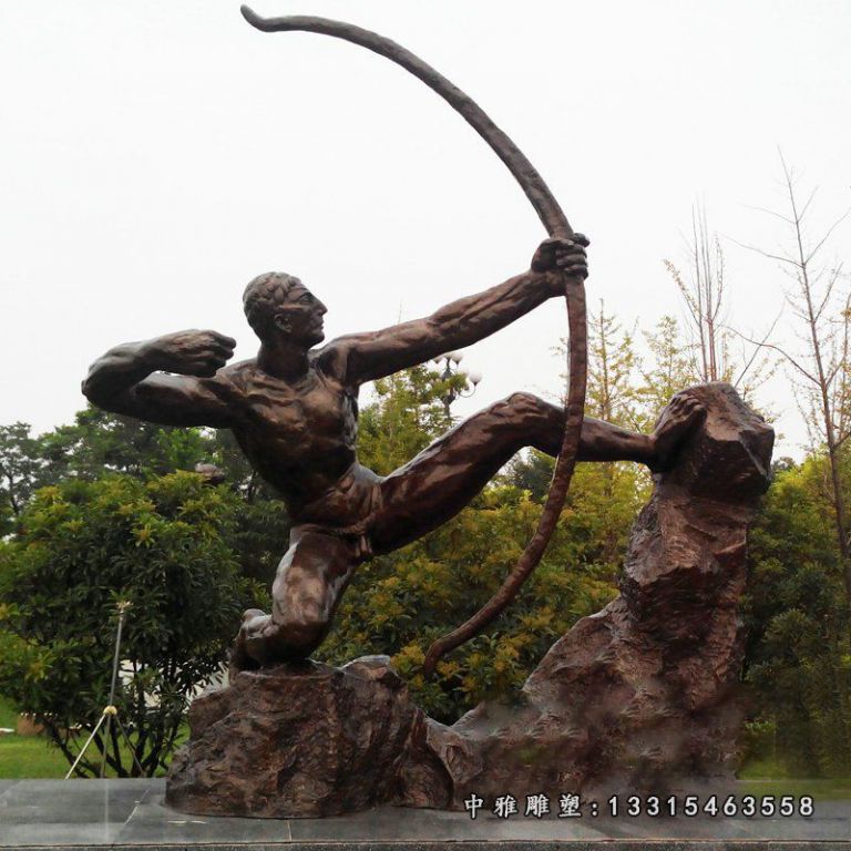 铜雕典故后羿射日