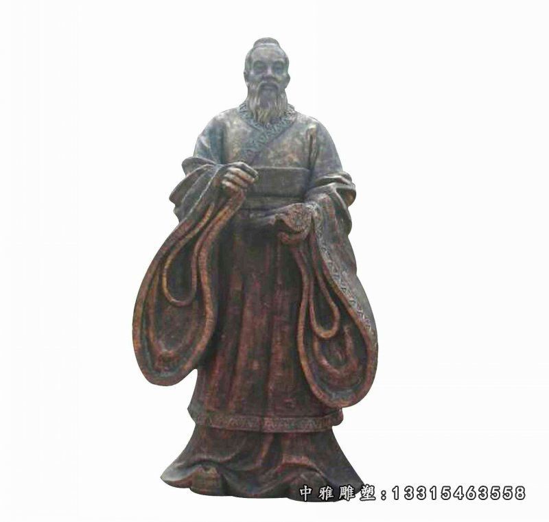 孔子行教像铜雕，广场古代名人铜雕 (4)