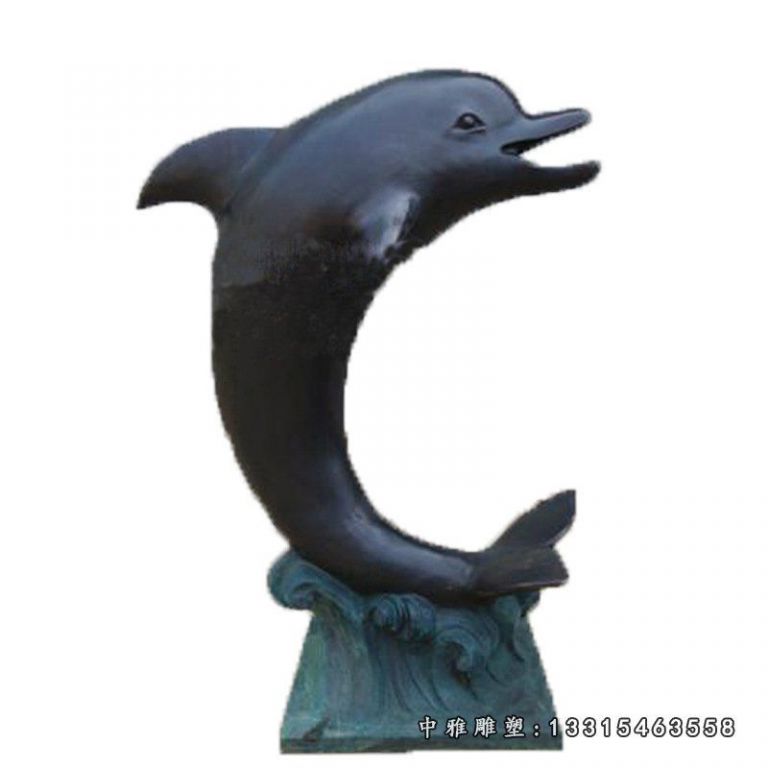 跳跃铜雕海豚动物
