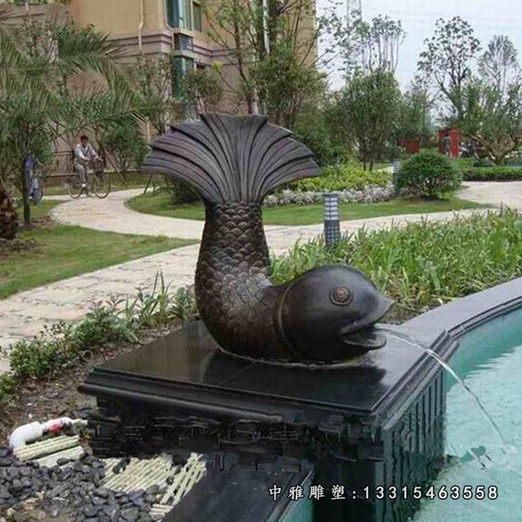 铸铜海豚喷泉雕塑 (2)