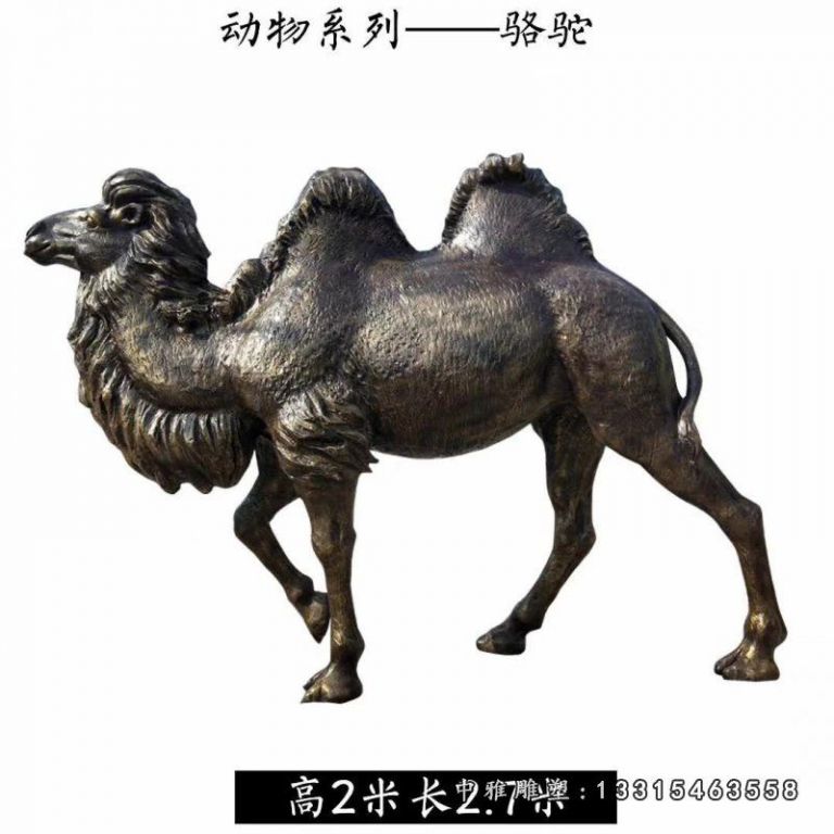 铸铜动物骆驼雕塑