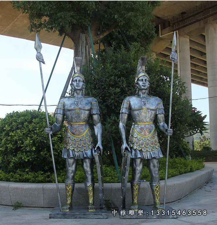 广场铜雕士兵雕像