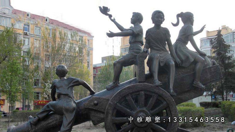 公园铜雕儿童摆件