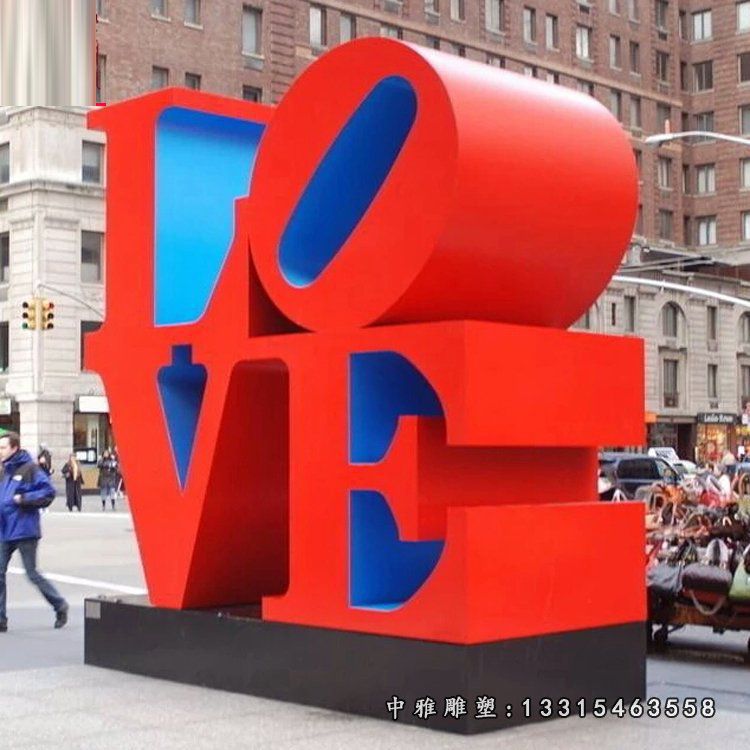 不锈钢love字母景观摆件