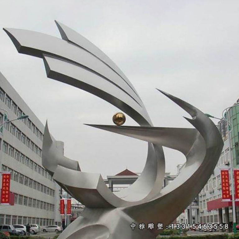不锈钢海浪雕塑 广场景观雕塑 (1)