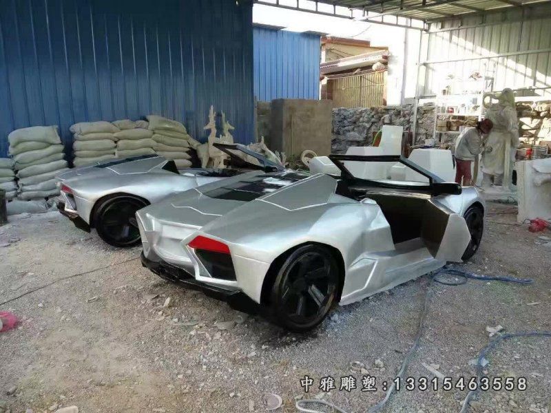 不锈钢车模型雕塑 (1)