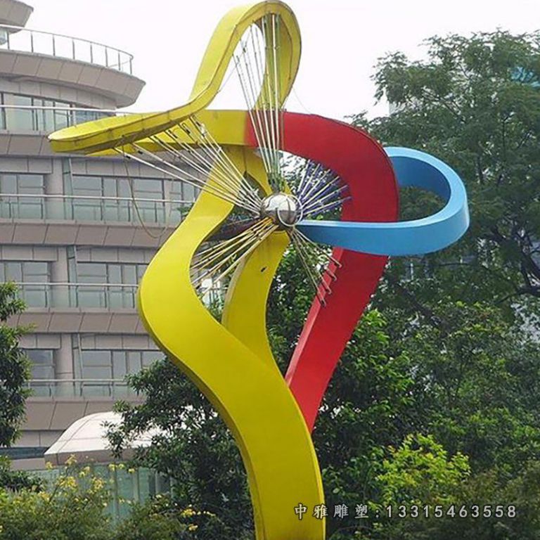 不锈钢风车雕塑 公园景观雕塑 (2)