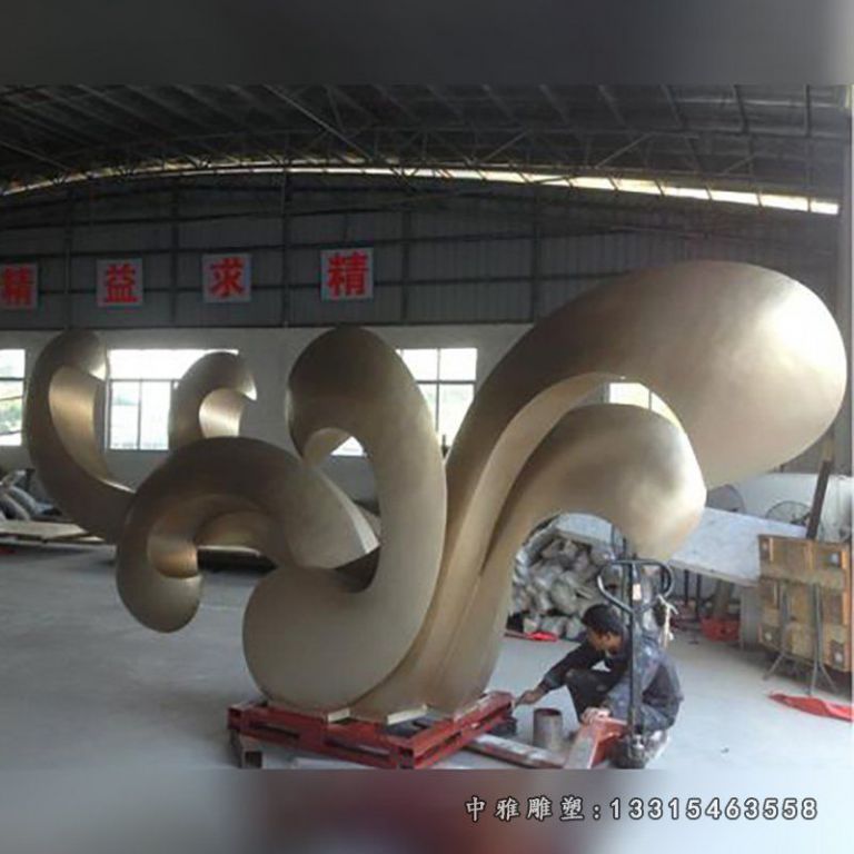 不锈钢海浪雕塑，不锈钢广场抽象雕塑