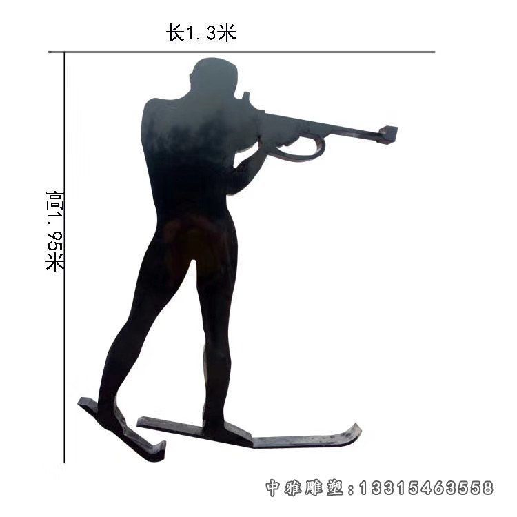 不锈钢运动射击人物雕塑
