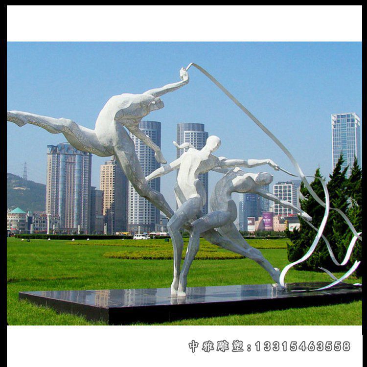 不锈钢抽象体操运动员雕塑