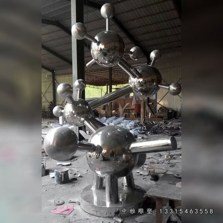 不锈钢原子雕塑，校园不锈钢雕塑 (1)