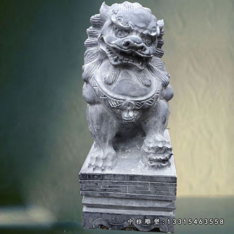 厂家现货直销青石石雕狮子一对雕刻大型动物摆件户外园林庭院摆件16485