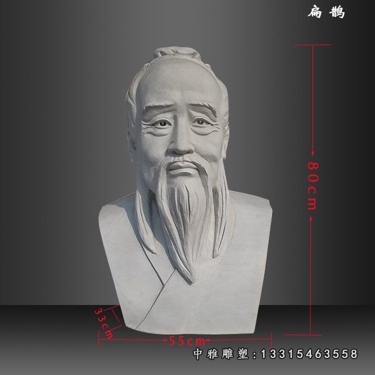 扁鹊胸像雕塑，玻璃钢仿石雕塑 - 副本