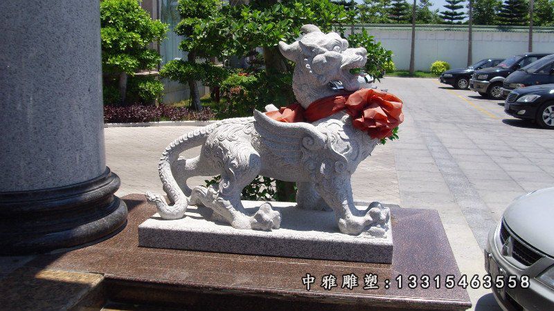 独角兽石雕，法院独角兽雕塑 (3)